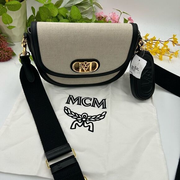 SOLD!!!!!!!!        Women’s MCM linen Crossbody handbag - Picture 1 of 13